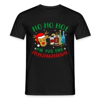 Feuerzangenbowle Spruch Weihnachten SaufenBowle - Männer T-Shirt - Schwarz - Vorne - AI Model Male 178 light (178cm)