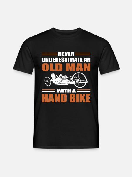 Handbike Old Man - Heren T-shirt - zwart