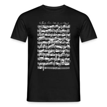 Sonate de Bach n ° 3 en sol mineur pour violon Adagio Music - T-shirt homme - noir - Devant - AI Model Male 178 light (178cm)