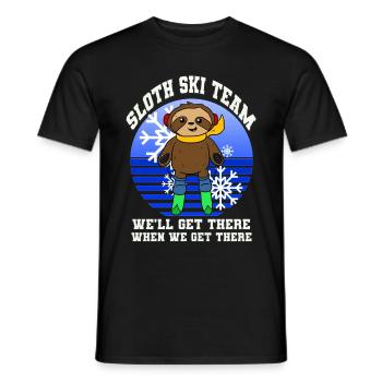 Sloth Ski Team Skilanglauf Spruch Lustig Skifahrer - Männer T-Shirt - Schwarz - Vorne - AI Model Male 178 light (178cm)