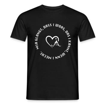 Heimat, Hoamat Spruch Herz Berg Bergmotiv Geschenk - Männer T-Shirt - Schwarz - Vorne - AI Model Male 178 light (178cm)