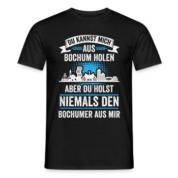 Bochum Skyline Bochumer Bergbau Ruhrpott Lustig - Männer T-Shirt - Schwarz - Vorne - AI Model Male 178 light (178cm)