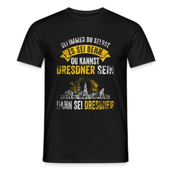 Dresden Skyline Dresdener Sachse Lustig - Männer T-Shirt - Schwarz - Vorne - AI Model Male 178 light (178cm)