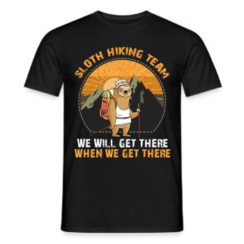 Sloth Hiking Team - Men's T-Shirt - black - Front - AI Model Male 178 light (178cm)