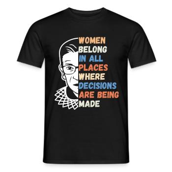 Women Belong In All Places Where Decisions - T-shirt homme - noir - Devant - AI Model Male 178 light (178cm)