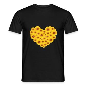 Coeur de tournesol pour les amoureux des fleurs - T-shirt homme - noir - Devant - AI Model Male 178 light (178cm)