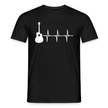 Heartbeat Guitar Musical Instrument Guitarist - Men's T-Shirt - black - Front - AI Model Male 178 light (178cm)