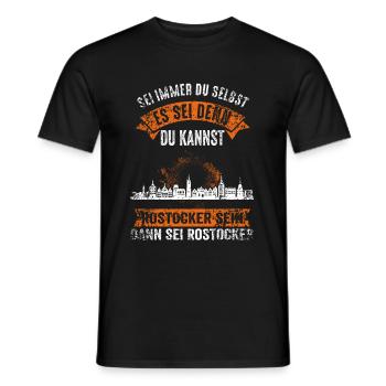 Rostock Rostocker Ostsee Hansestadt Moin Lustig - Männer T-Shirt - Schwarz - Vorne - AI Model Male 178 light (178cm)