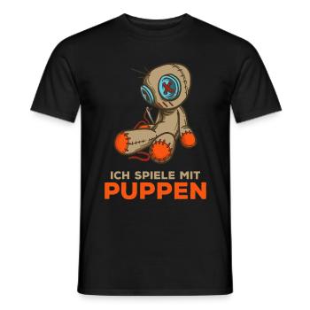 Ich spiele mit Puppen - Voodoo Puppe - Sarkasmus - Männer T-Shirt - Schwarz - Vorne - AI Model Male 178 light (178cm)