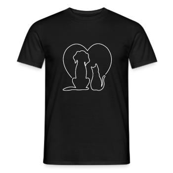 Cadeau d'amour pour chien et chat - T-shirt homme - noir - Devant - AI Model Male 178 light (178cm)