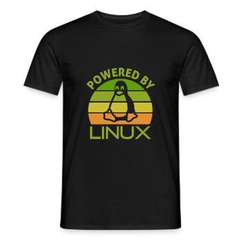 Geek Linux propulsé par un nerd pingouin disant - T-shirt homme - noir - Devant - AI Model Male 178 light (178cm)