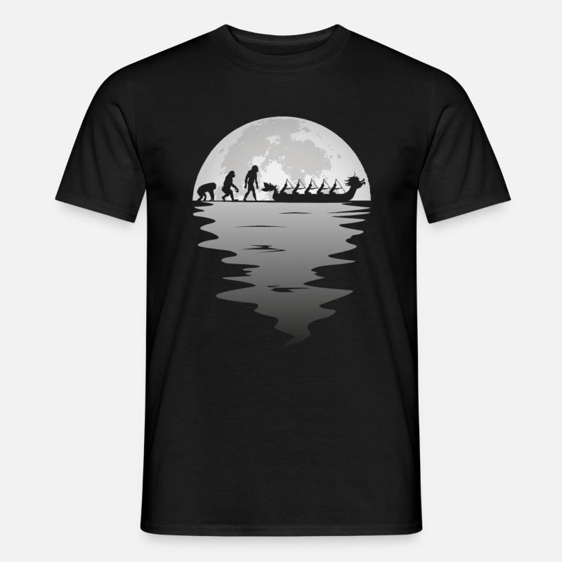 Drachenboot Mond Paddel Paddler Team Evolution - Männer T-Shirt - Schwarz