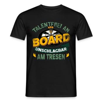 Talentfrei am Board - Unschlagbar am Tresen Saufen - Männer T-Shirt - Schwarz - Vorne - AI Model Male 178 light (178cm)