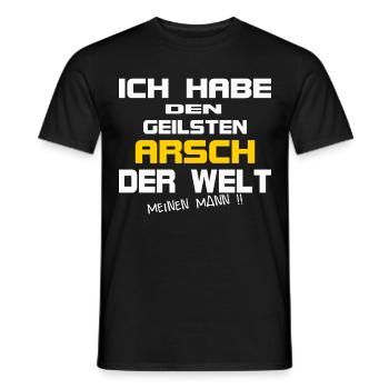 Ich habe den geilsten Arsch der Welt meinen Mann - Männer T-Shirt - Schwarz - Vorne - AI Model Male 178 light (178cm)