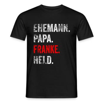 Franke Papa Franconian Father Father's Day Upper Franconia L - Men's T-Shirt - black - Front - AI Model Male 178 light (178cm)