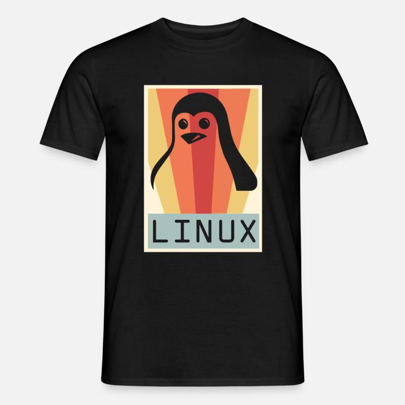 Geek Linux Pinguin PC Nerd IT Experte - Männer T-Shirt - Schwarz