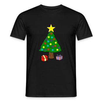 Sapin de Noël - T-shirt homme - noir - Devant - AI Model Male 178 light (178cm)