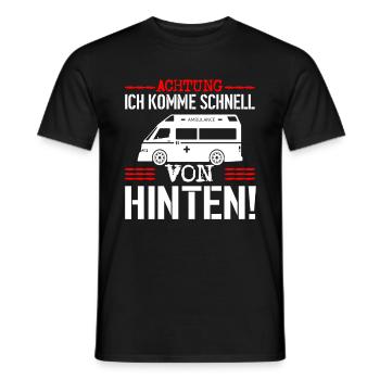 Achtung Sanitäter Rettungswagen Notarzt - Männer T-Shirt - Schwarz - Vorne - AI Model Male 178 light (178cm)