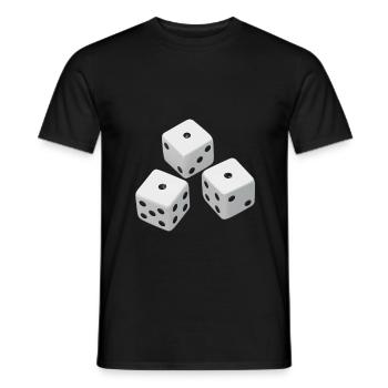 Realistische Würfel Geschenkidee - Männer T-Shirt - Schwarz - Vorne - AI Model Male 178 light (178cm)