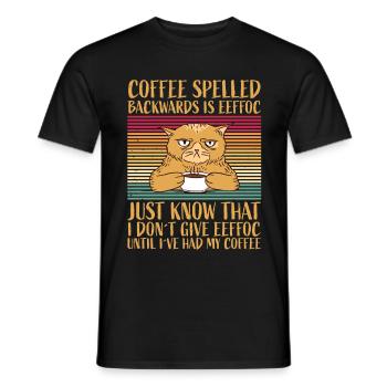 Café épelé à l'envers est caféine eeffoc café - T-shirt homme - noir - Devant - AI Model Male 178 light (178cm)