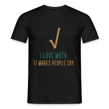 I love math - Funny math quote - Men's T-Shirt - black - Front - AI Model Male 178 light (178cm)