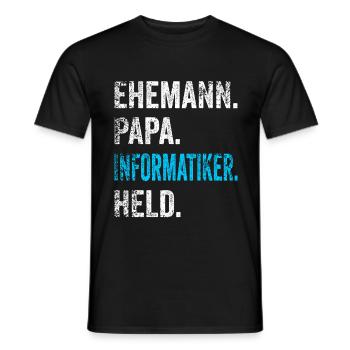 Informatiker Papa Vater Informatik Vatertag Retro - Männer T-Shirt - Schwarz - Vorne - AI Model Male 178 light (178cm)