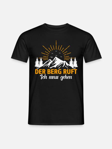 Berge Edelweiß Bergrettung - Männer T-Shirt - Schwarz