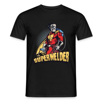 Superwelder - Metalworker Welder Locksmith - Men's T-Shirt - black - Front - AI Model Male 178 light (178cm)