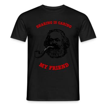 Communism ghost gift pipe Marx - Men's T-Shirt - black - Front - AI Model Male 178 light (178cm)