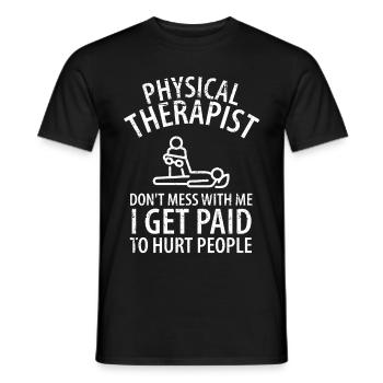 Cadeau drôle de physiothérapeute disant drôle - T-shirt homme - noir - Devant - AI Model Male 178 light (178cm)