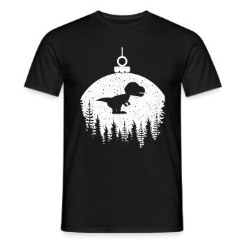 Dinosaure Dino Boule d’arbre de Noël Boule de Noël - T-shirt homme - noir - Devant - AI Model Male 178 light (178cm)