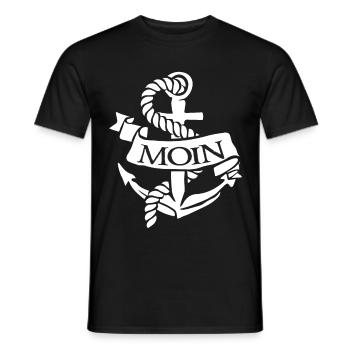 Moin Hafen Anker Kiel Meer Möwen - Männer T-Shirt - Schwarz - Vorne - AI Model Male 178 light (178cm)