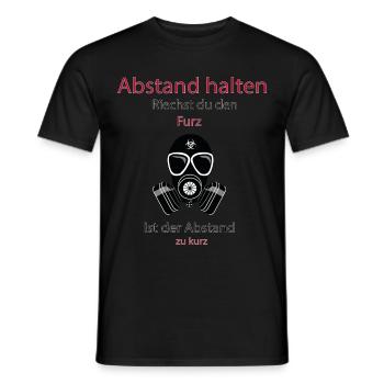 Abstand halten - riechst du den Furz - Männer T-Shirt - Schwarz - Vorne - AI Model Male 178 light (178cm)