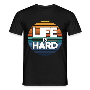 Das Leben Ist Hart - Männer T-Shirt - Schwarz - Vorne - AI Model Male 178 light (178cm)