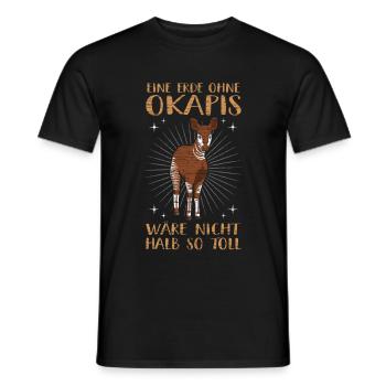 Okapi Waldgiraffe Zebragiraffe - Männer T-Shirt - Schwarz - Vorne - AI Model Male 178 light (178cm)