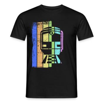 Train chemin de fer cheminots trains conducteur de locomotive - T-shirt homme - noir - Devant - AI Model Male 178 light (178cm)