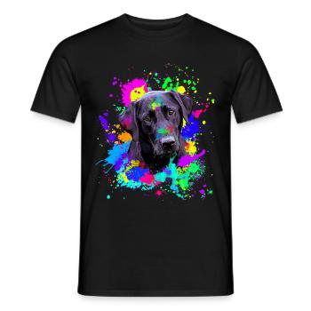 Doux chien labrador noir - T-shirt homme - noir - Devant - AI Model Male 178 light (178cm)