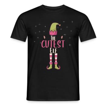Cute elf costume elf family gift - Men's T-Shirt - black - Front - AI Model Male 178 light (178cm)