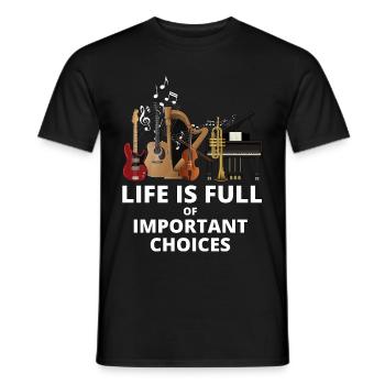 La vie musicale est pleine d’instruments - T-shirt homme - noir - Devant - AI Model Male 178 light (178cm)