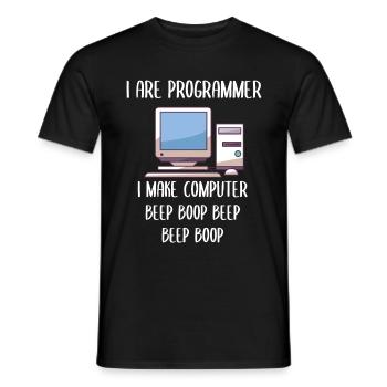 Je suis programmeur en programmation - T-shirt homme - noir - Devant - AI Model Male 178 light (178cm)