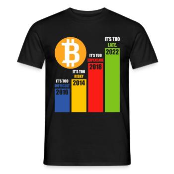 Crypto Investing Bitcoin Trader Chart - Men's T-Shirt - black - Front - AI Model Male 178 light (178cm)