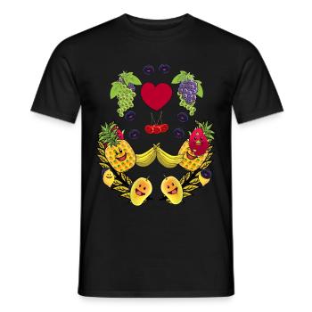 Healthy Fruits Fruit Vegan Fruit Food Vitamins - Men's T-Shirt - black - Front - AI Model Male 178 light (178cm)