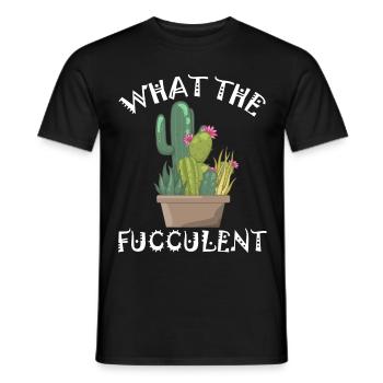 cute Kawaii Cactus Succulents What the Fucculent - Männer T-Shirt - Schwarz - Vorne - AI Model Male 178 light (178cm)