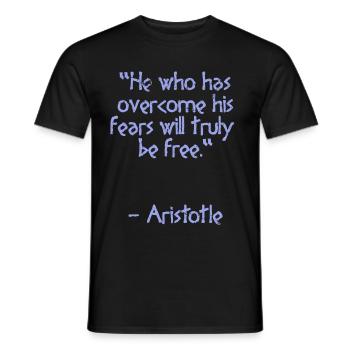 Aristoteles Zitat - He who has | Weisheit - Männer T-Shirt - Schwarz - Vorne - AI Model Male 178 light (178cm)