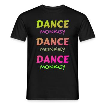 Dance Monkey colorful beautiful unique - Men's T-Shirt - black - Front - AI Model Male 178 light (178cm)