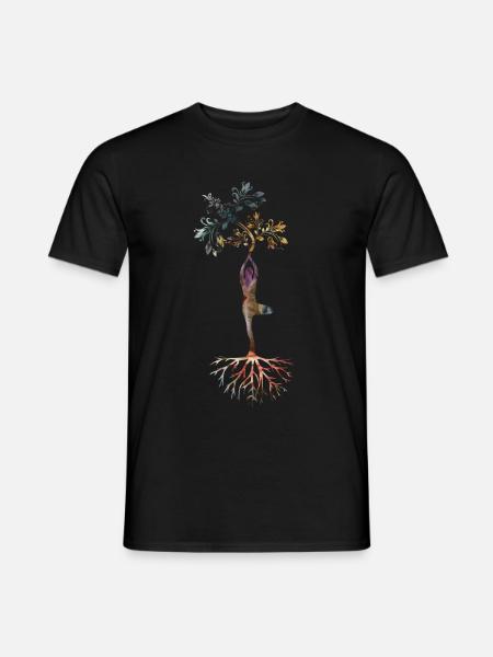 Yoga Baum des Lebens mit Gemälde Kunst Geschenk - Männer T-Shirt - Schwarz