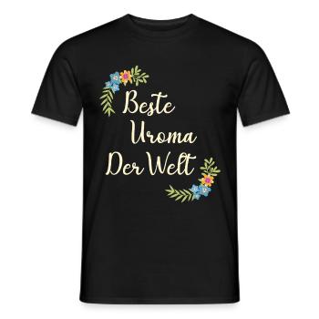 Beste Uroma der ganzen Welt Geschenk floral Uroma - Männer T-Shirt - Schwarz - Vorne - AI Model Male 178 light (178cm)