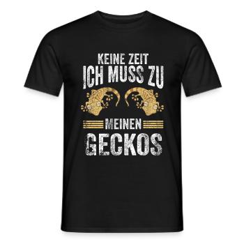 Gecko Terraristik Echse Salamander Geschenk - Männer T-Shirt - Schwarz - Vorne - AI Model Male 178 light (178cm)