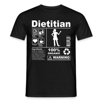 Description du produit diététiste - T-shirt homme - noir - Devant - AI Model Male 178 light (178cm)