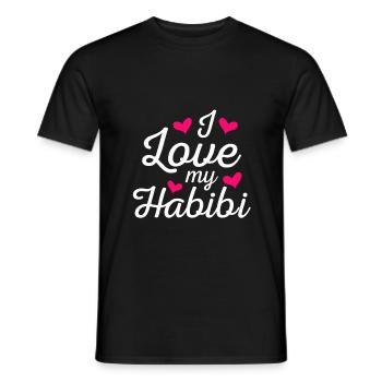 Je t'aime Habibi chérie arabe disant - T-shirt homme - noir - Devant - AI Model Male 178 light (178cm)
